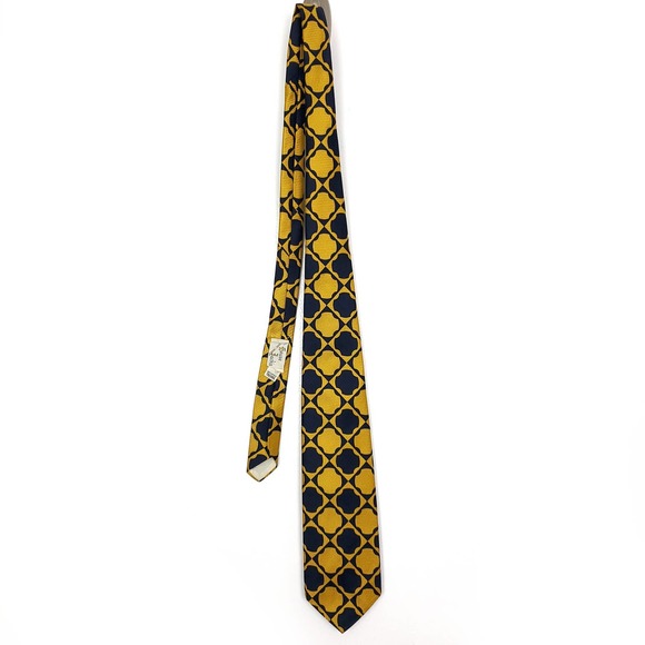 Vintage | Mod Pattern Tie Blue & Yellow